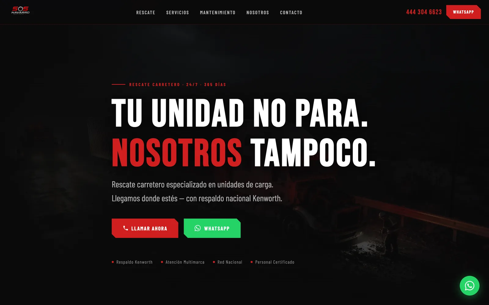 Página de SOS Navarro en computadora